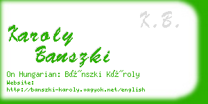 karoly banszki business card